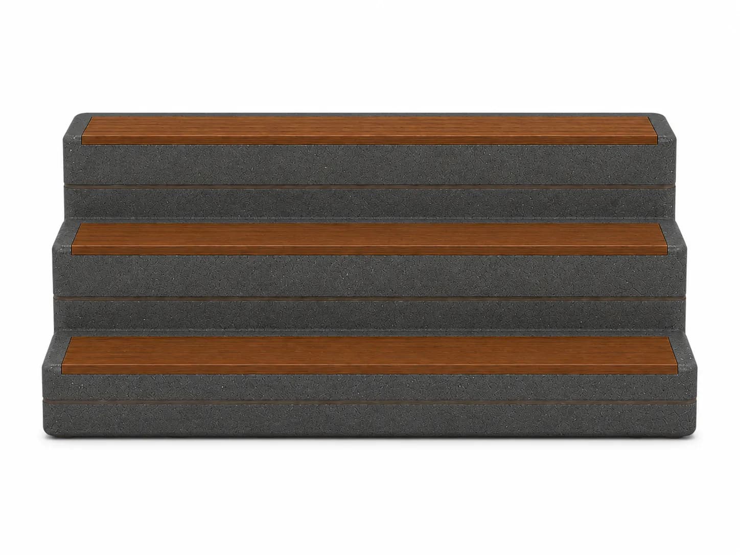Liora Gradus Amphi — front view — basalt concrete + sapelli
