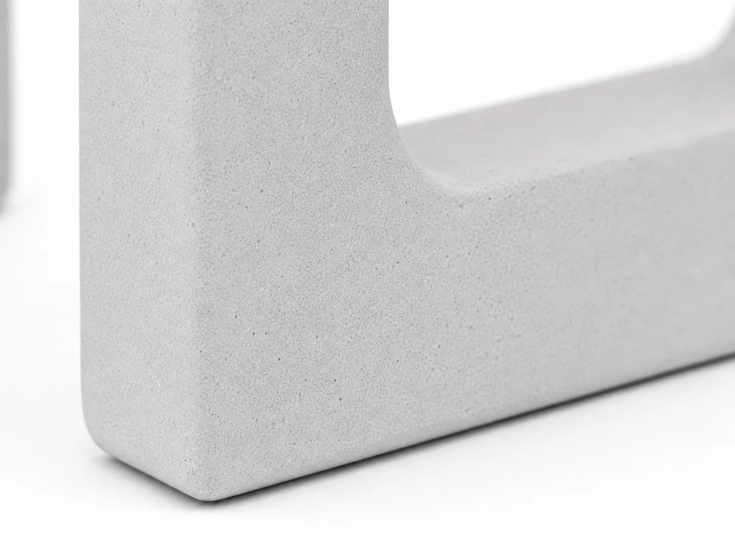 Aura Bike Parking — detail close-up — off-white concrete + iroko