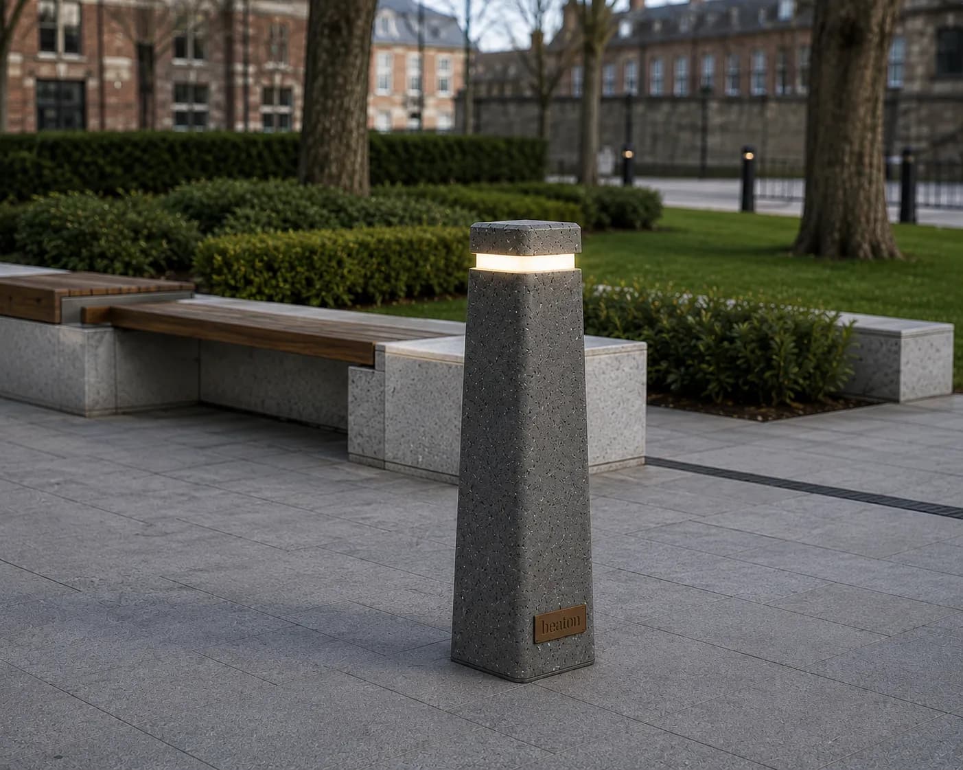 Caven Lighting — in context — basalt concrete + sapelli
