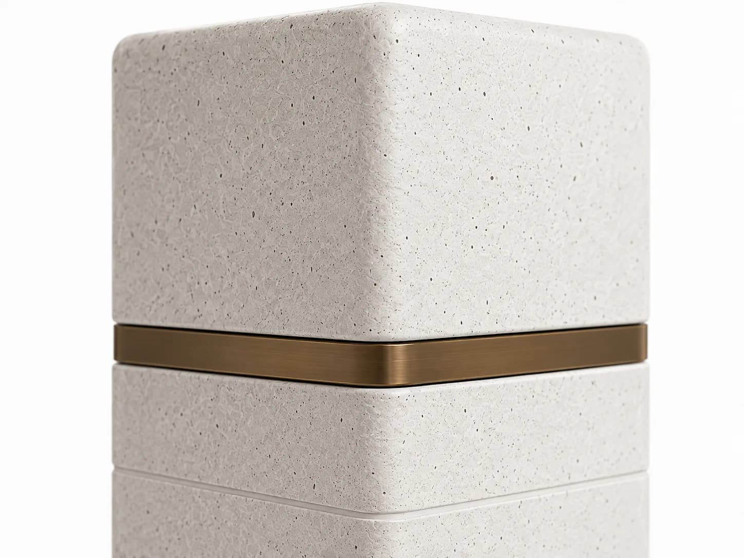 Liora Bollard — detail close-up — off-white concrete + iroko